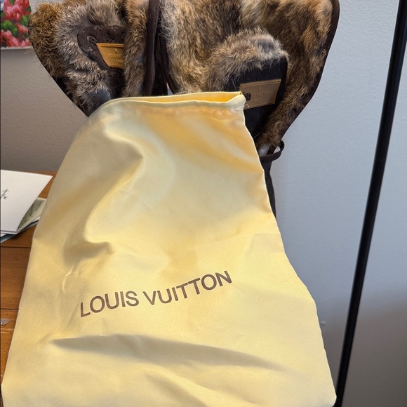 Louis Vuitton Brown Monogram Fur Sneakers - Picture 4 of 4